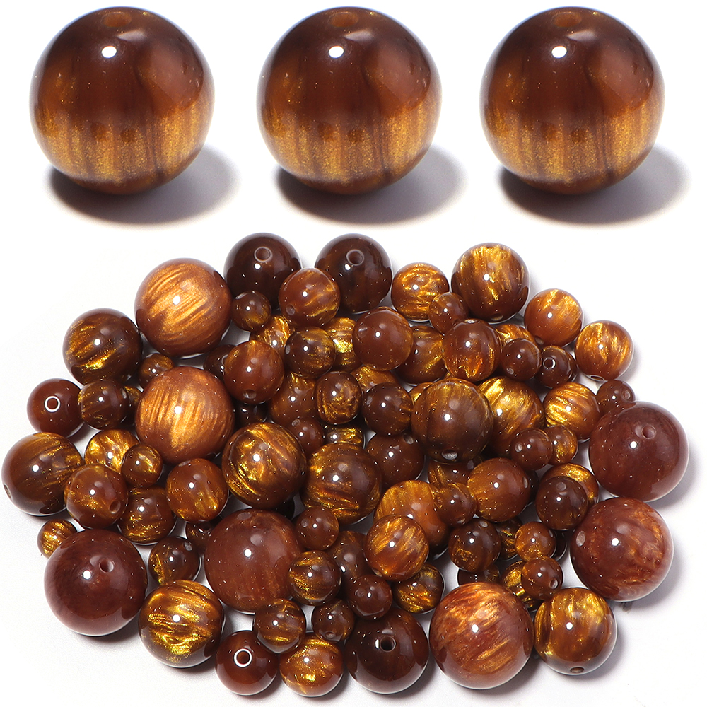 Resin Art Calligraphy - 5-30pcs/lot 8-20mm Gilding Resin Beads Gold