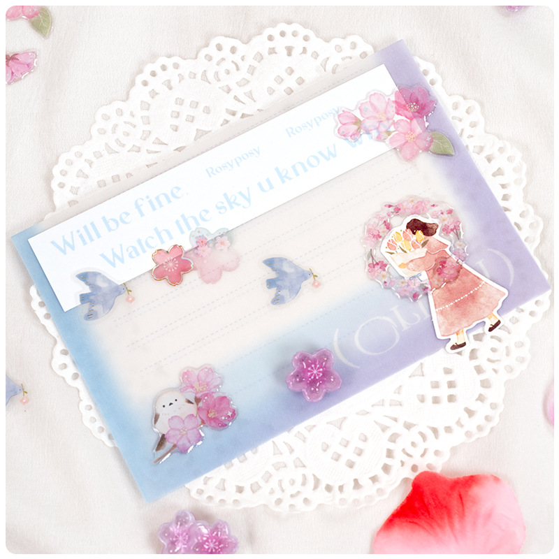 Resin Art Decor - Japanese Style Sakura Crystal 3D Stickers