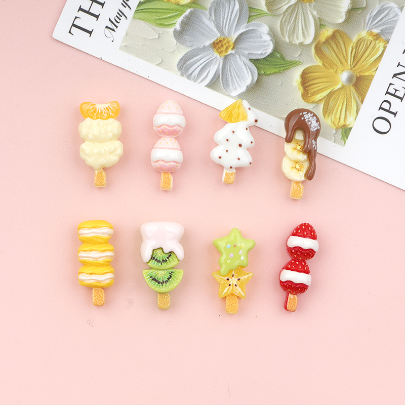 Resin Art Earrings Material - 50/300pcs Resin Colorful Mini Fruit Skewer