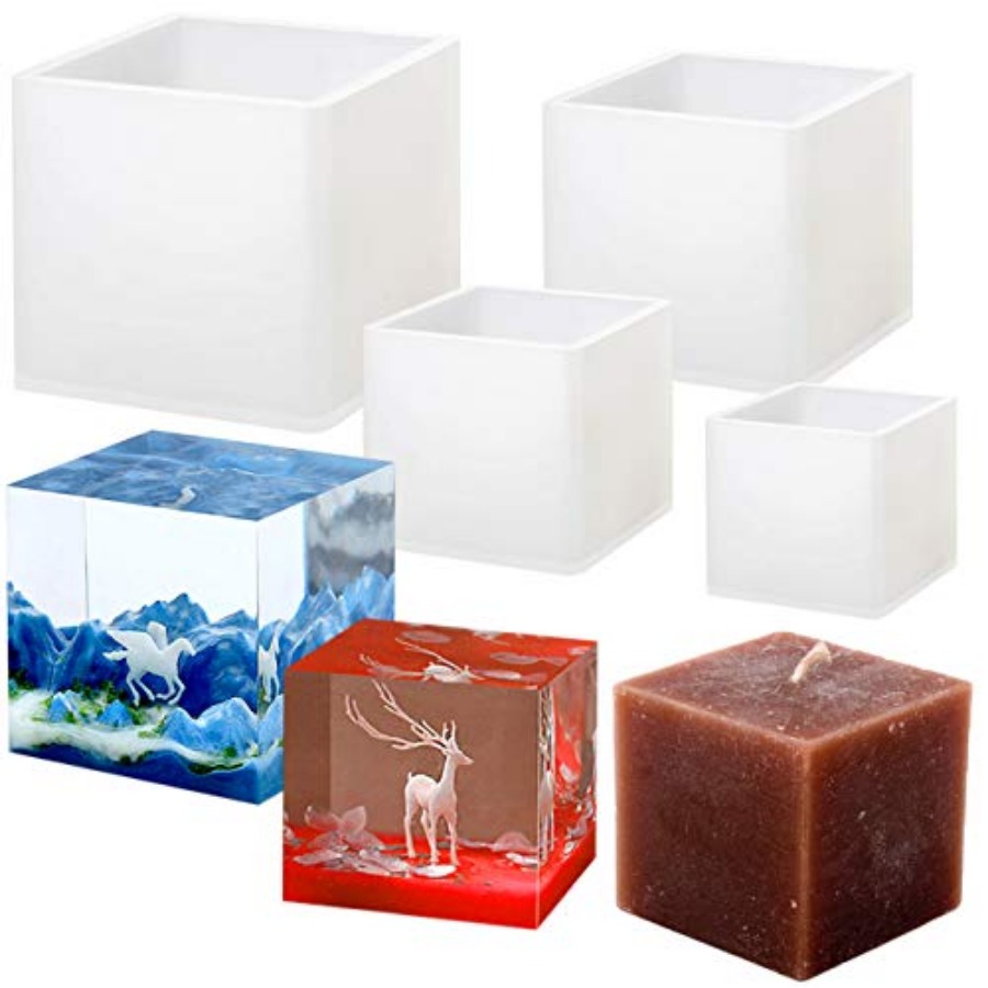 Resin Art Cube - 4 Pack Square Resin Molds -