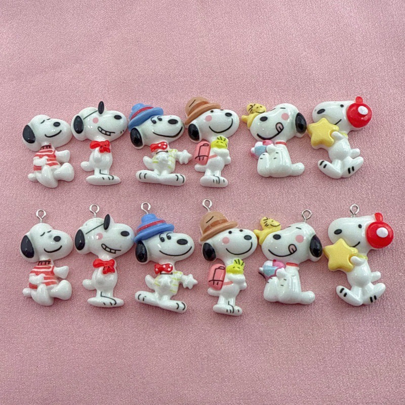 Resin Art Calligraphy - 10pcs resin cute little dog pendant,