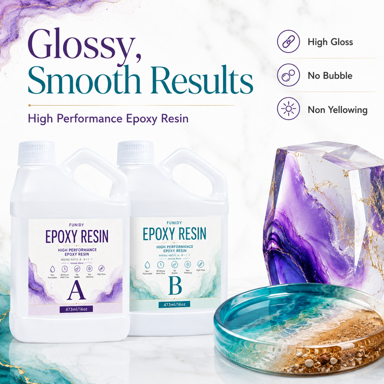 Resin Art Alcohol Ink - Epoxy Resin Kit - for Table