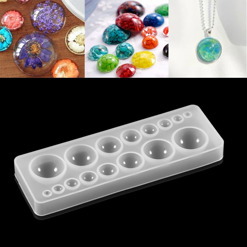 Resin Art Letters - 1pcs Silicone Mold half ball Oblate