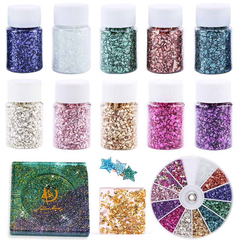 Resin Art And Jewelry - Epoxy Resin Colorful Metallic Sandstone Nail