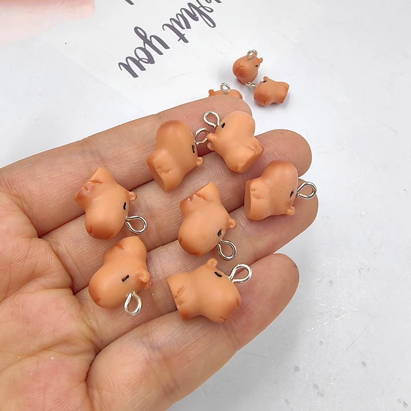 Resin Art Calligraphy - 10pcs Cute Small Capybara Charms for