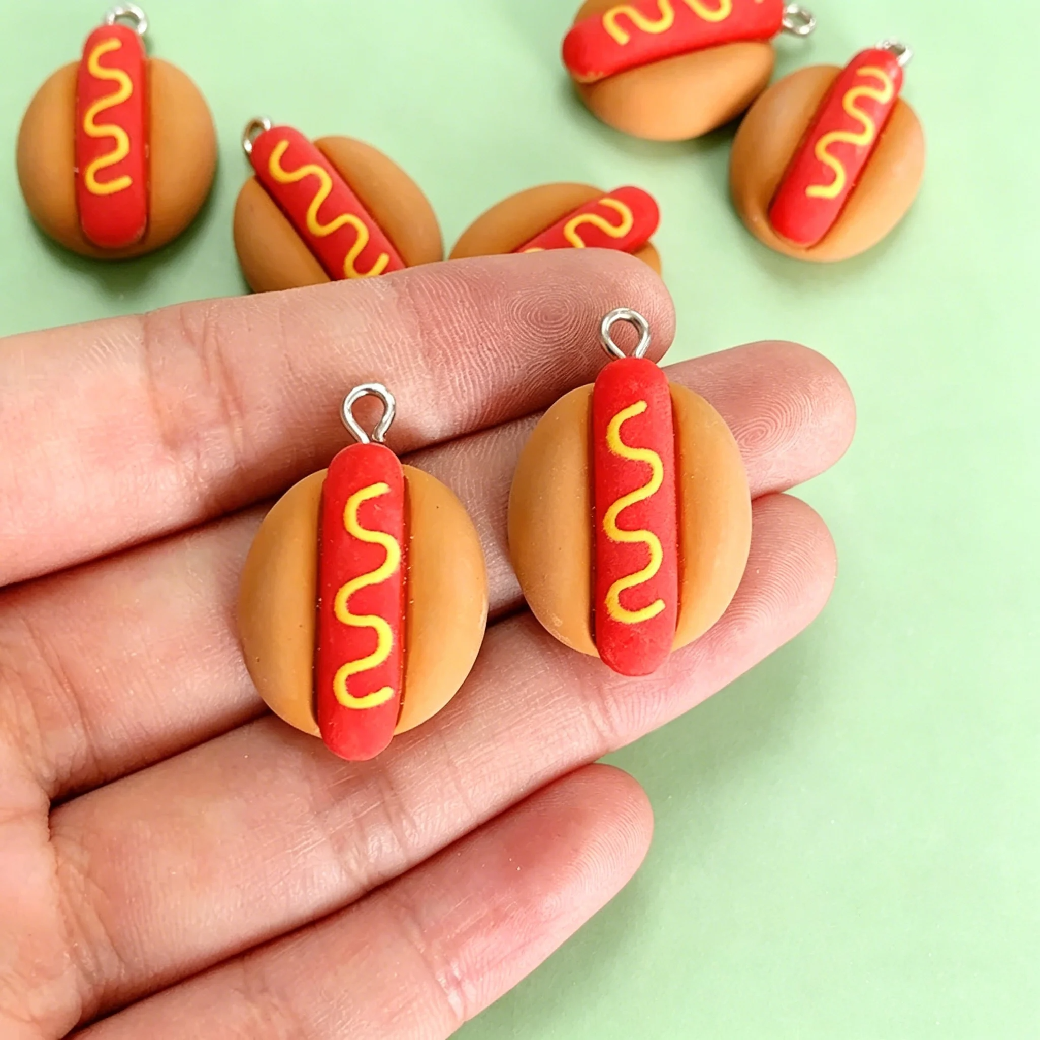 10Pcs Cute Mini Hot Dog Resin  - Resin Art Calligraphy บทวิจารณ์และราคา