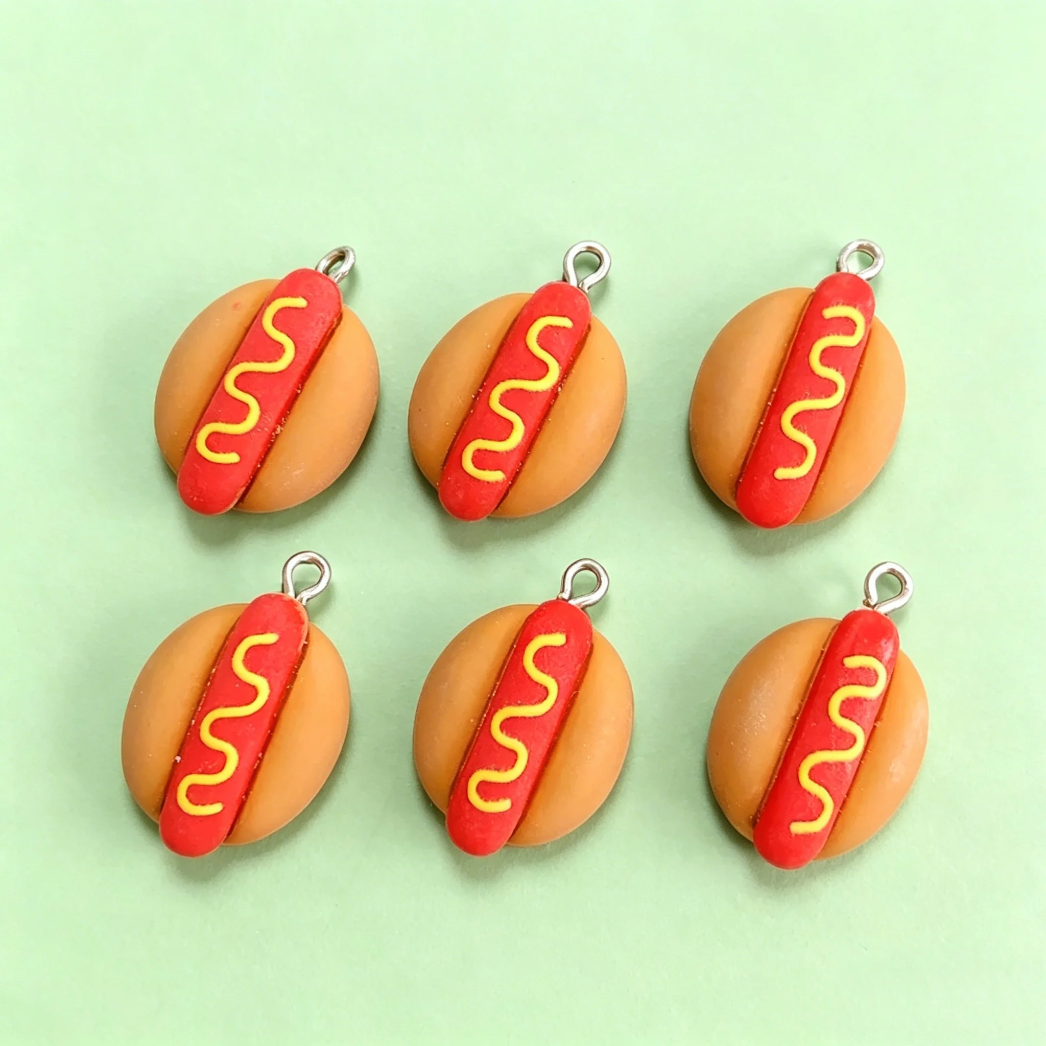 10Pcs Cute Mini Hot Dog Resin  - Resin Art Calligraphy บทวิจารณ์และราคา