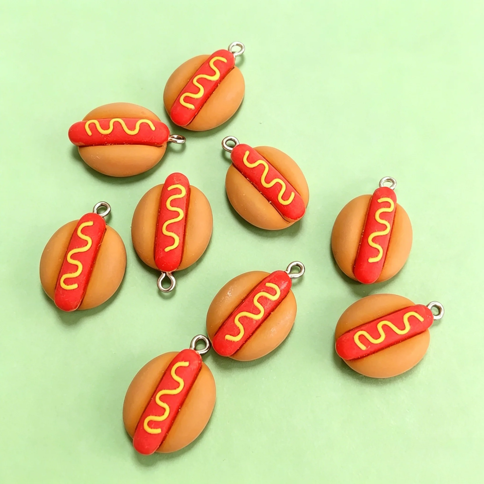 10Pcs Cute Mini Hot Dog Resin  - Resin Art Calligraphy บทวิจารณ์และราคา
