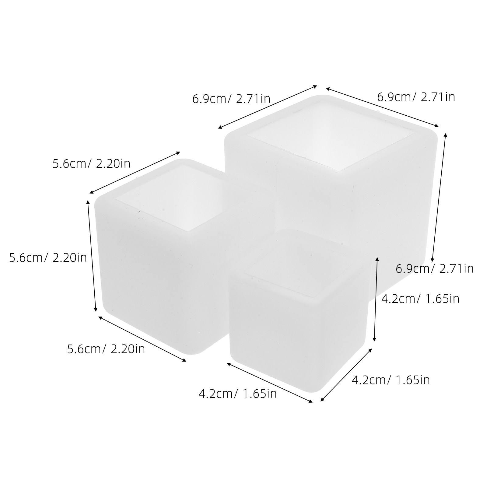 3Pcs Bubble Free Transparent S - Resin Art Cube บทวิจารณ์และราคา