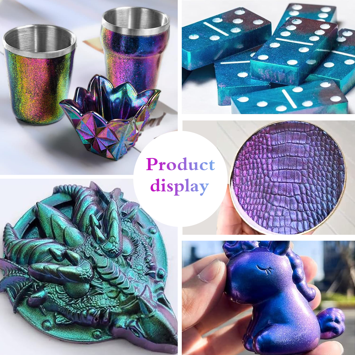 1 Set Chameleon Powder Nail Ch - Glitter Powder Resin บทวิจารณ์และราคา