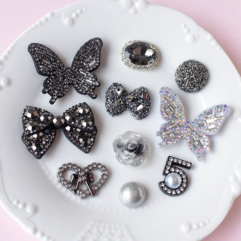 10Pcs Shining Black Butterfly  - Resin Art Earrings Material บทวิจารณ์และราคา