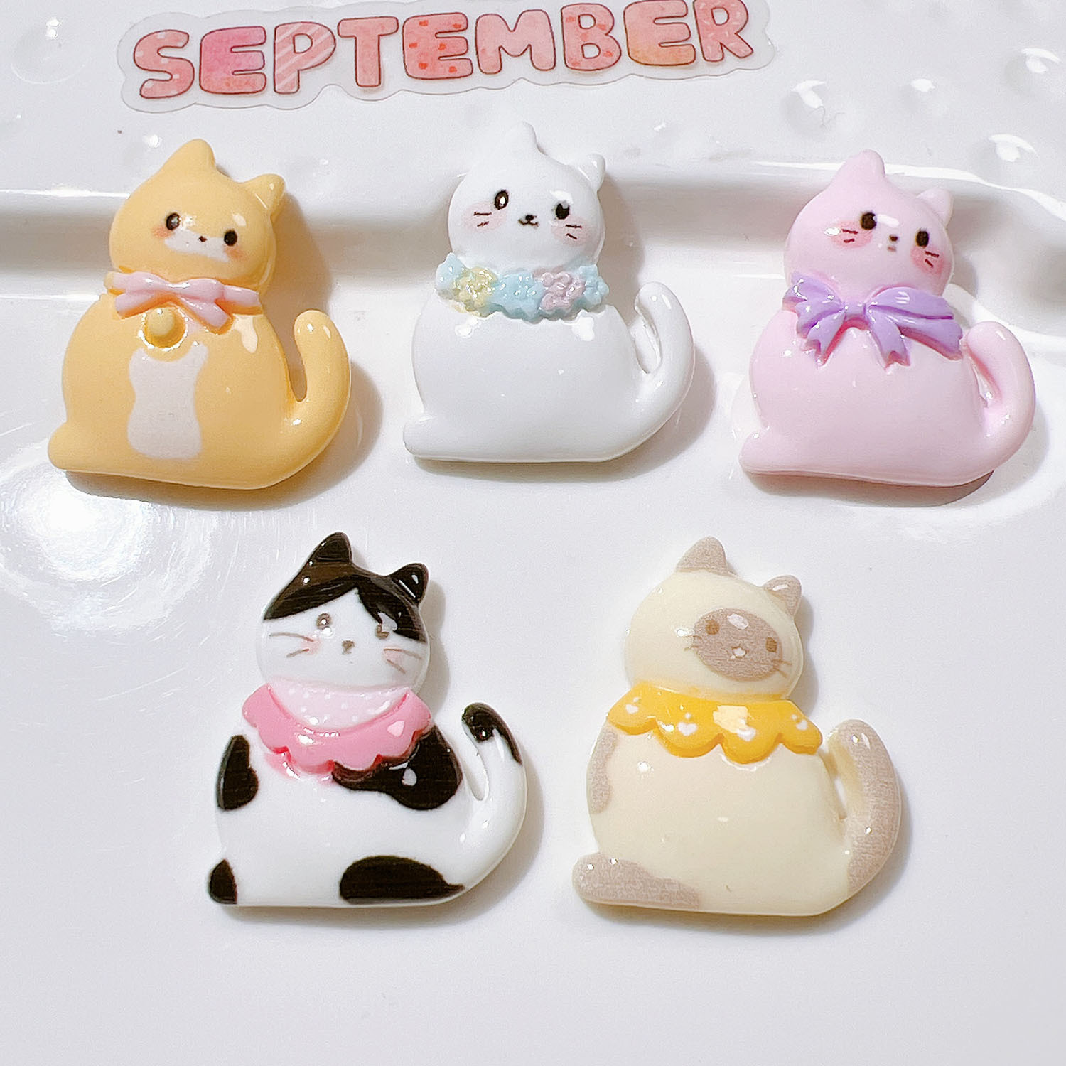 10/20Pcs Cute Bowknot Cat Flat - Resin Art Earrings Material บทวิจารณ์และราคา