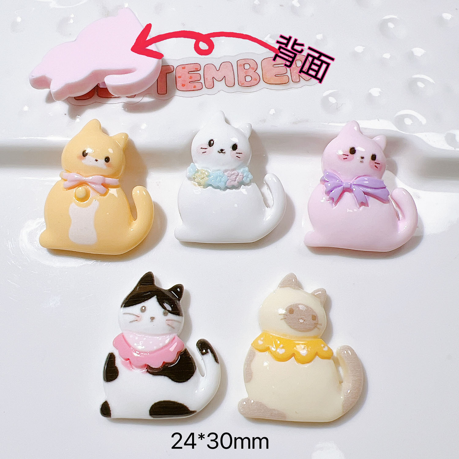 10/20Pcs Cute Bowknot Cat Flat - Resin Art Earrings Material บทวิจารณ์และราคา