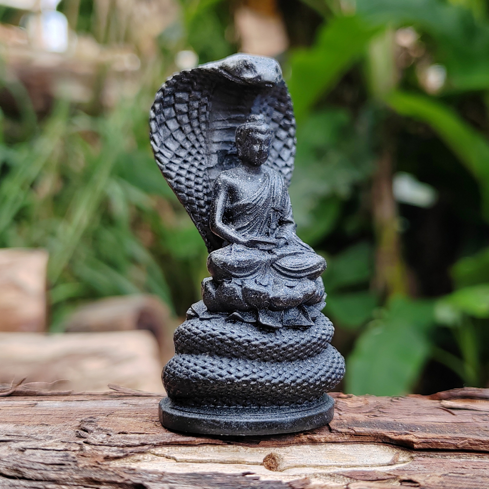Snake-Guarding-Buddha Sculptur - Resin Art Aesthetic บทวิจารณ์และราคา