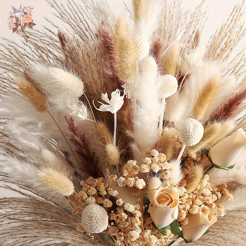 80Pcs Artificial Dried Flowers - Dried Flower Pressed บทวิจารณ์และราคา