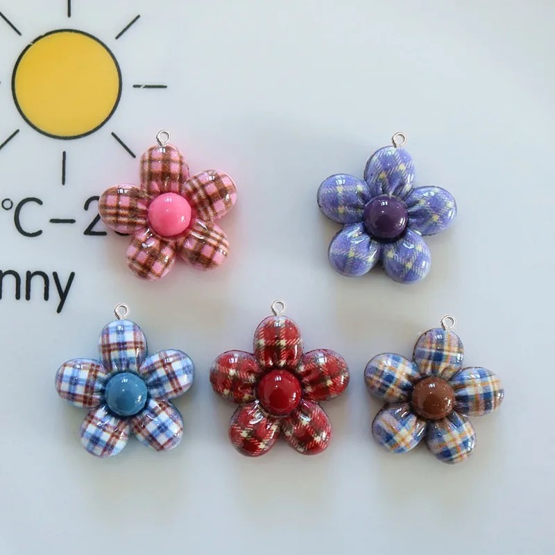 10Pcs Sweet Flower Planar Resi - Resin Art Earrings Material บทวิจารณ์และราคา