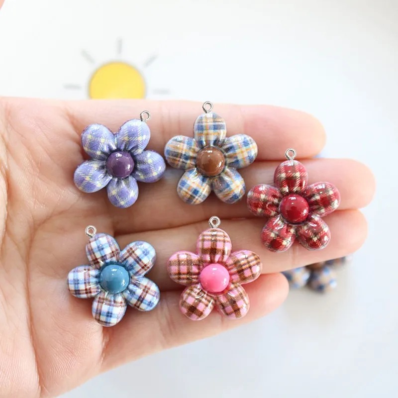 10Pcs Sweet Flower Planar Resi - Resin Art Earrings Material บทวิจารณ์และราคา
