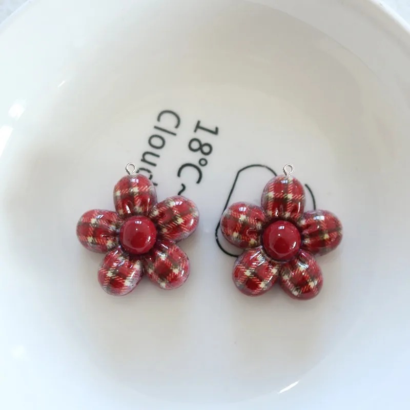10Pcs Sweet Flower Planar Resi - Resin Art Earrings Material บทวิจารณ์และราคา