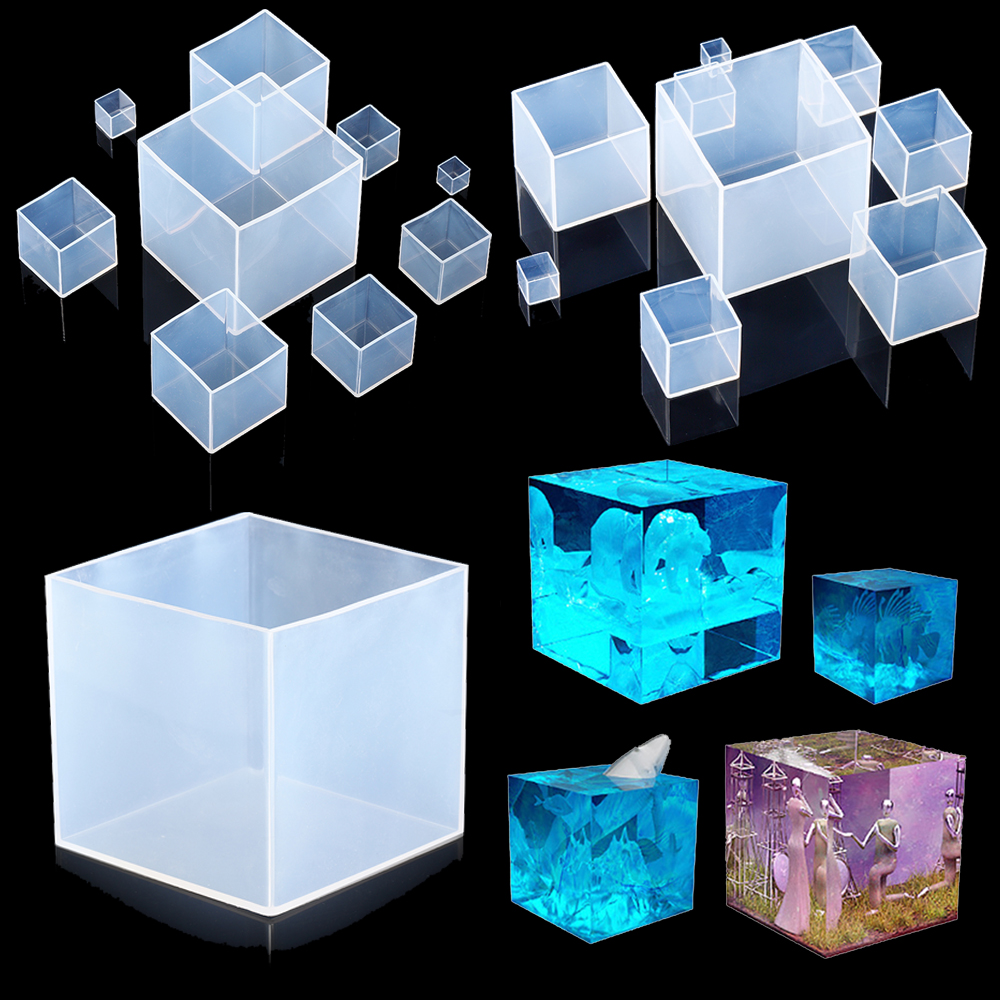 Clear Silicone Cube Molds Larg - Resin Art Cube บทวิจารณ์และราคา