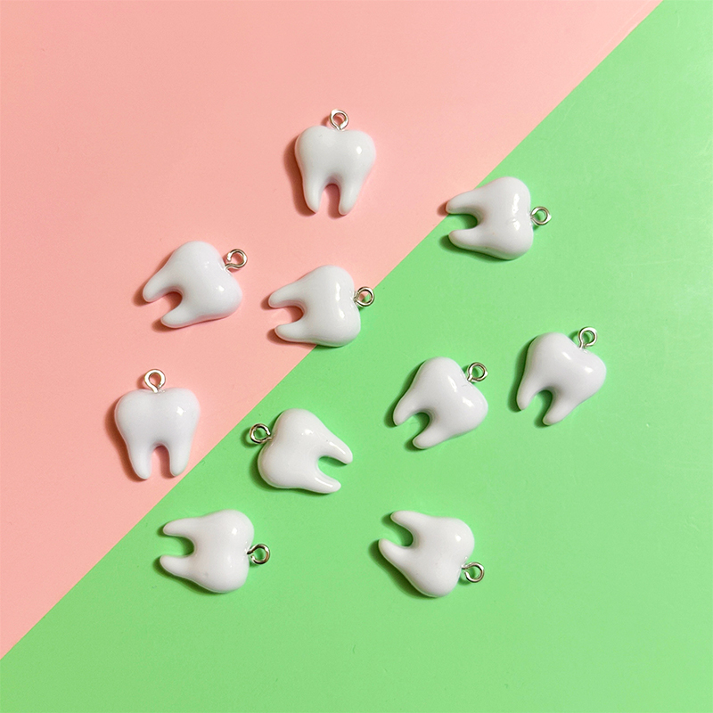 10pcs Cute White Teeth Resin P - Resin Art Calligraphy บทวิจารณ์และราคา
