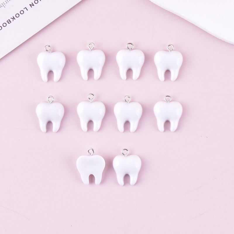 10pcs Cute White Teeth Resin P - Resin Art Calligraphy บทวิจารณ์และราคา