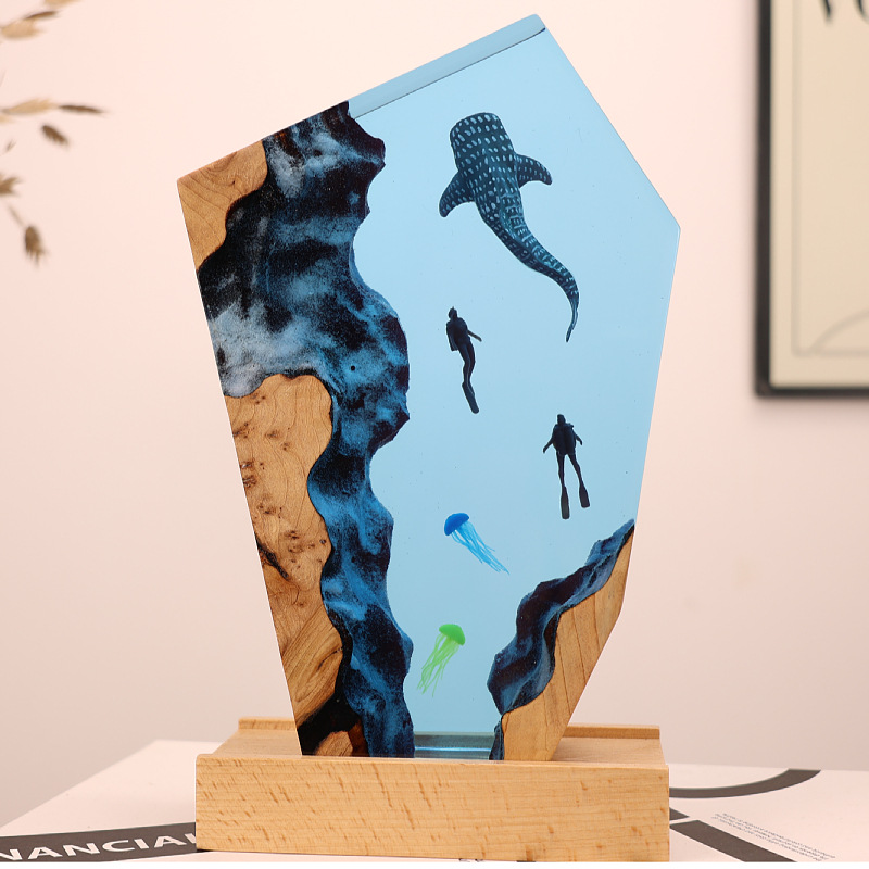 Resin Cave Whale Diver Desktop - Resin Art Gift For Anniversary บทวิจารณ์และราคา
