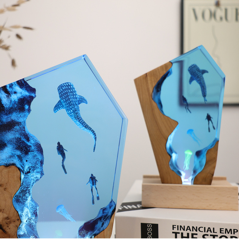 Resin Cave Whale Diver Desktop - Resin Art Gift For Anniversary บทวิจารณ์และราคา