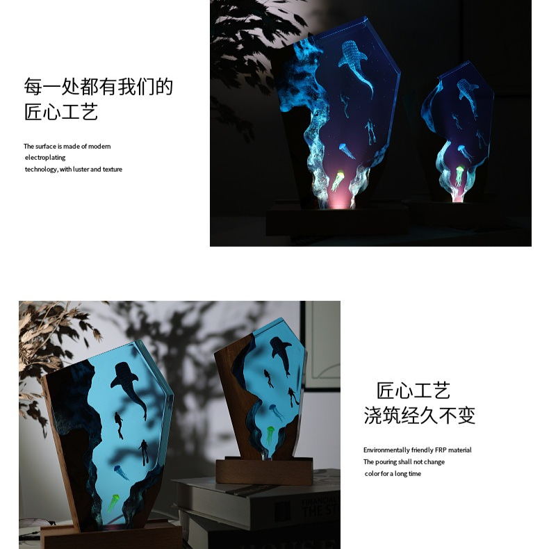 Resin Cave Whale Diver Desktop - Resin Art Gift For Anniversary บทวิจารณ์และราคา