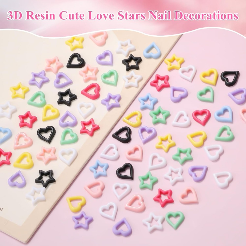 200PCS 3D Heart Star Resin Cha - Resin Art And Jewelry บทวิจารณ์และราคา