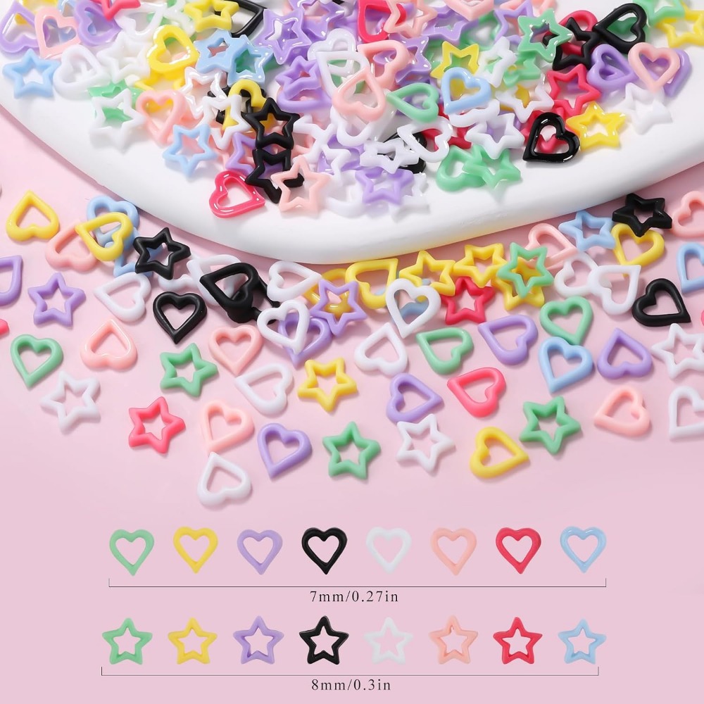 200PCS 3D Heart Star Resin Cha - Resin Art And Jewelry บทวิจารณ์และราคา