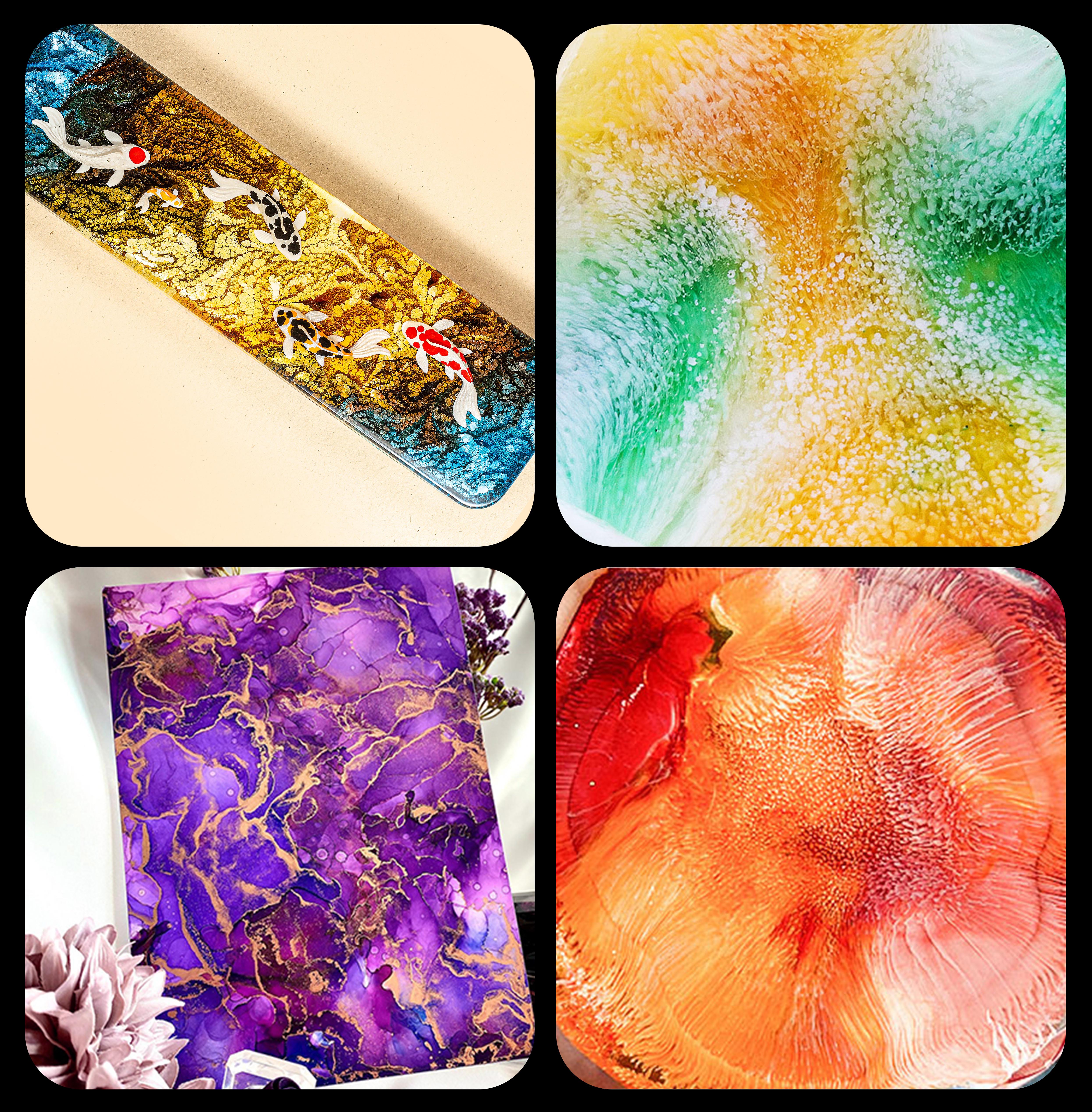 1 Set Art Ink Alcohol Epoxy Re - Resin Art Alcohol Ink บทวิจารณ์และราคา