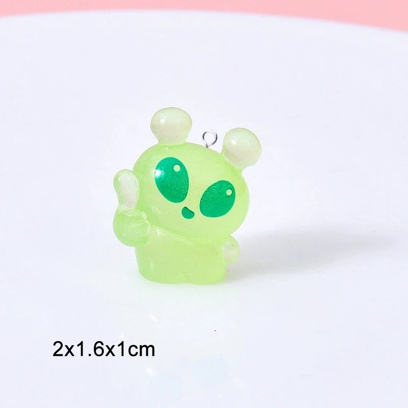 10Pcs Cute Mini Green Alien Re - Resin Art Calligraphy บทวิจารณ์และราคา