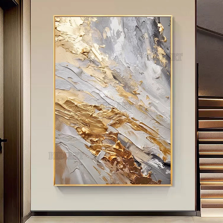 Large Size Contemporary Abstra - Resin Art On Canvas บทวิจารณ์และราคา