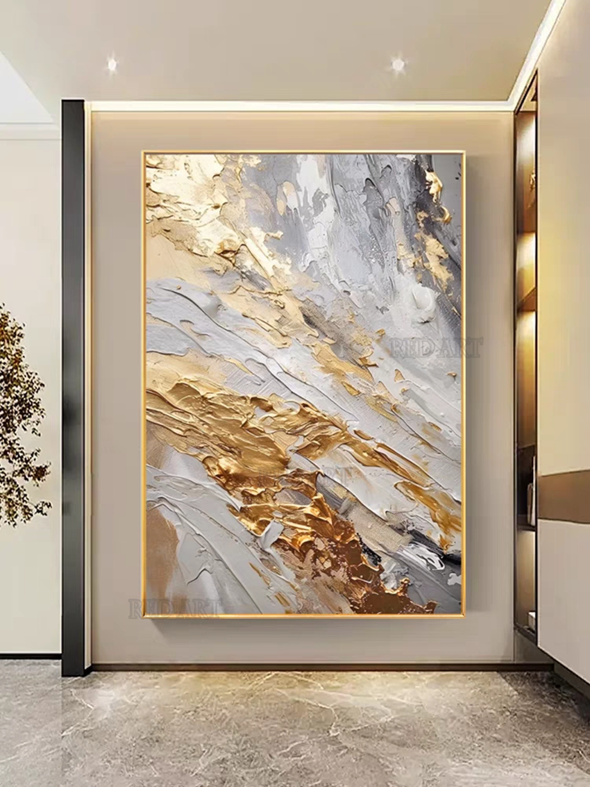 Large Size Contemporary Abstra - Resin Art On Canvas บทวิจารณ์และราคา