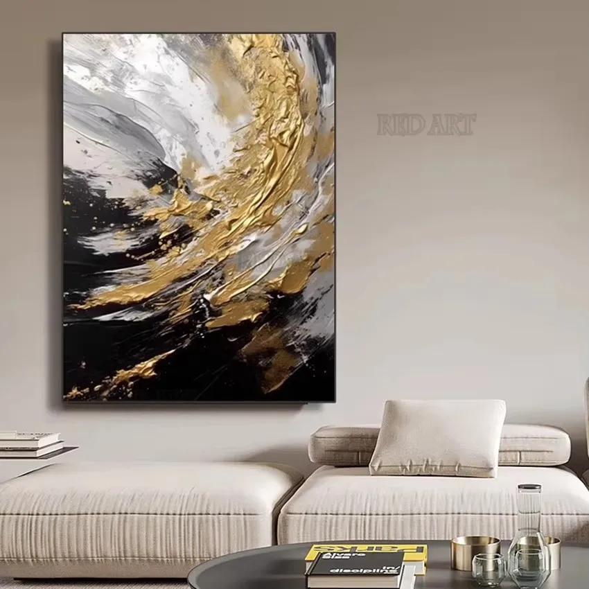Large Size Contemporary Abstra - Resin Art On Canvas บทวิจารณ์และราคา