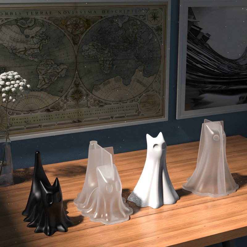 Ghost Cat Halloween Desktop Or - Resin Art Letters บทวิจารณ์และราคา