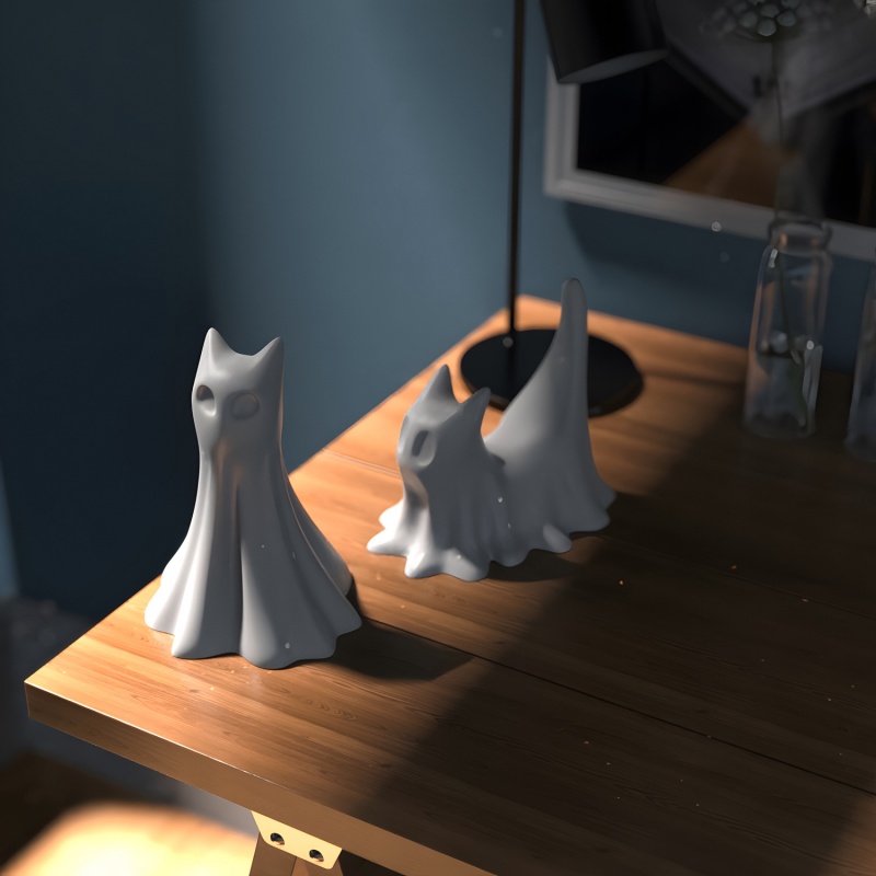 Ghost Cat Halloween Desktop Or - Resin Art Letters บทวิจารณ์และราคา