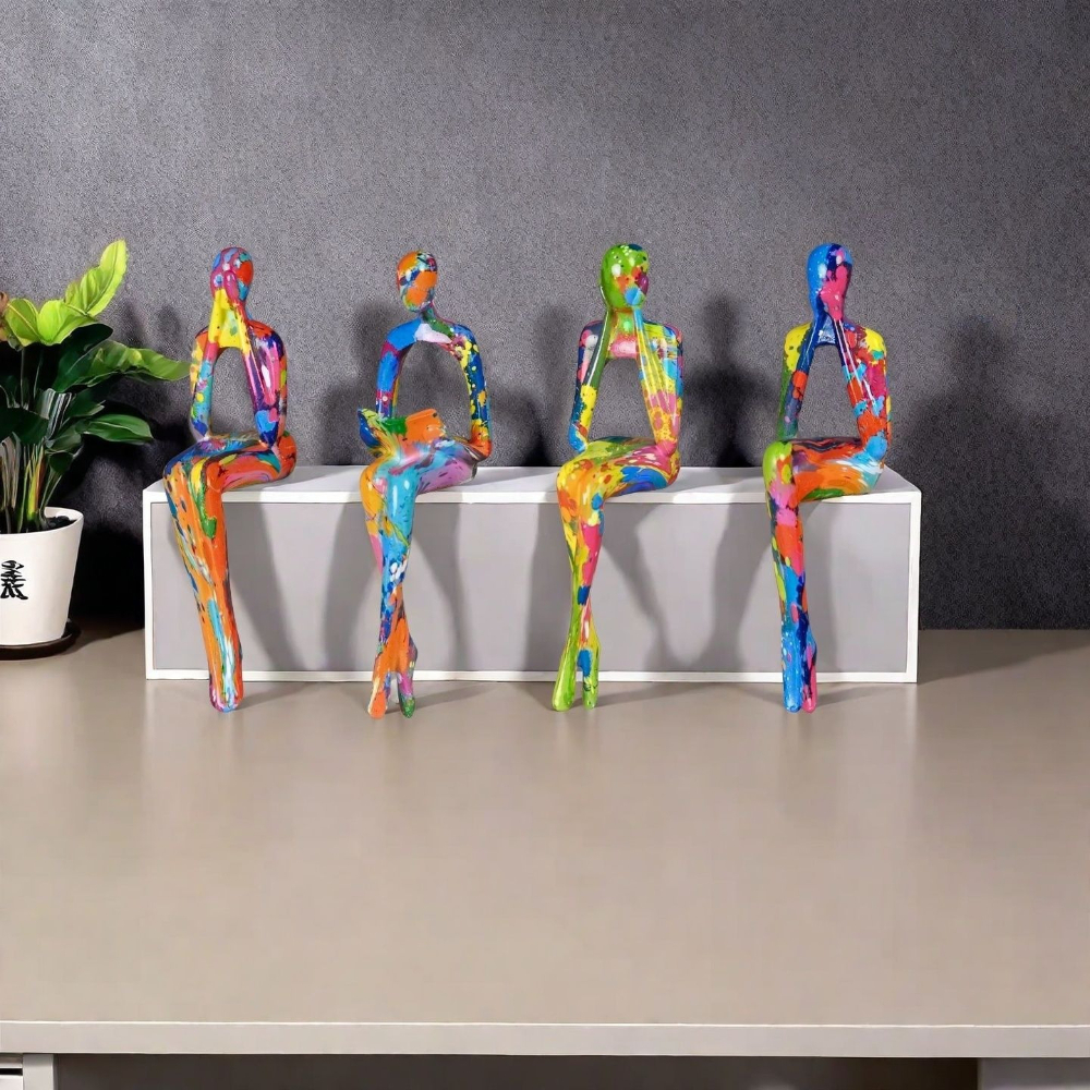 4-Piece Character Abstract Thi - Resin Art Gift For Anniversary บทวิจารณ์และราคา