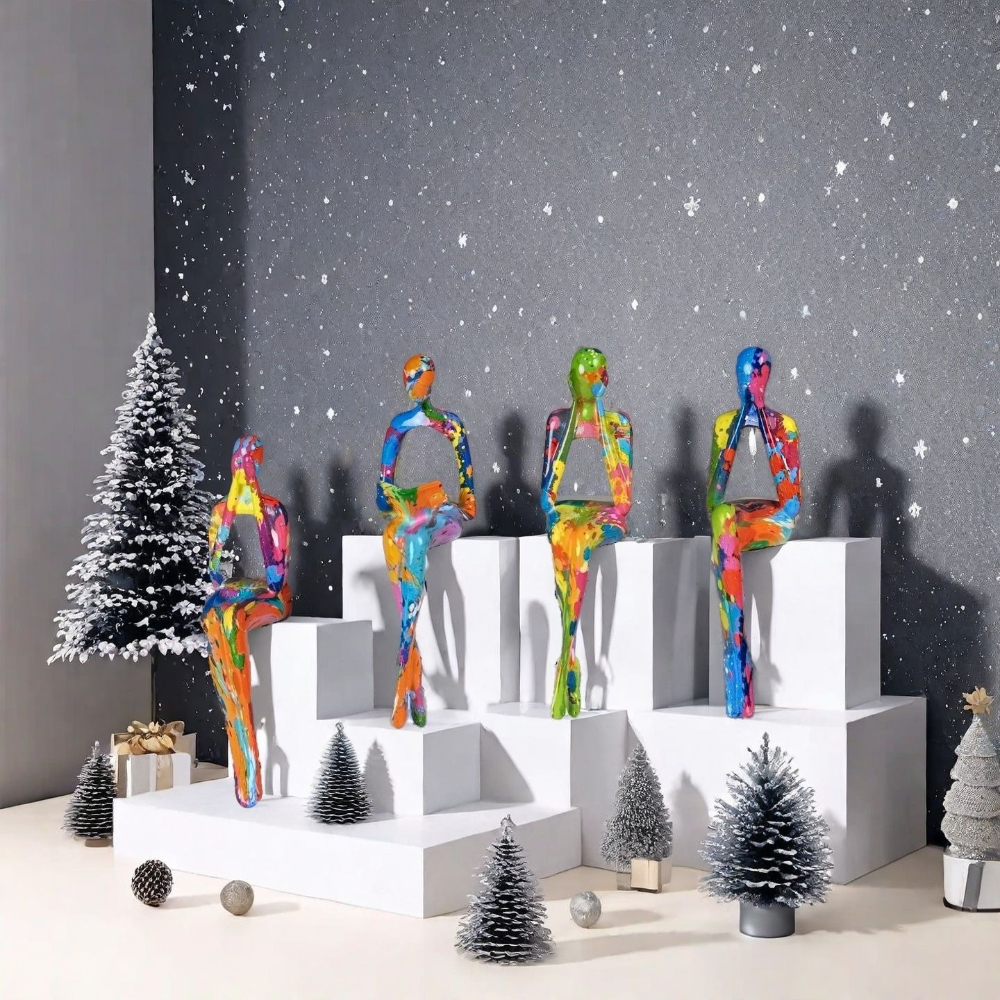 4-Piece Character Abstract Thi - Resin Art Gift For Anniversary บทวิจารณ์และราคา