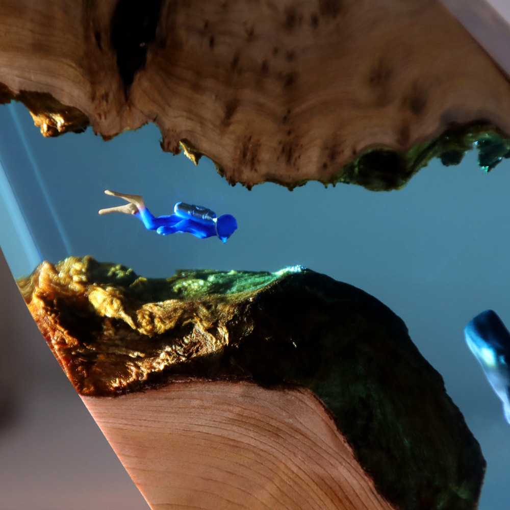 New Underwater Cave Whale Dive - Resin Art Gift For Anniversary บทวิจารณ์และราคา