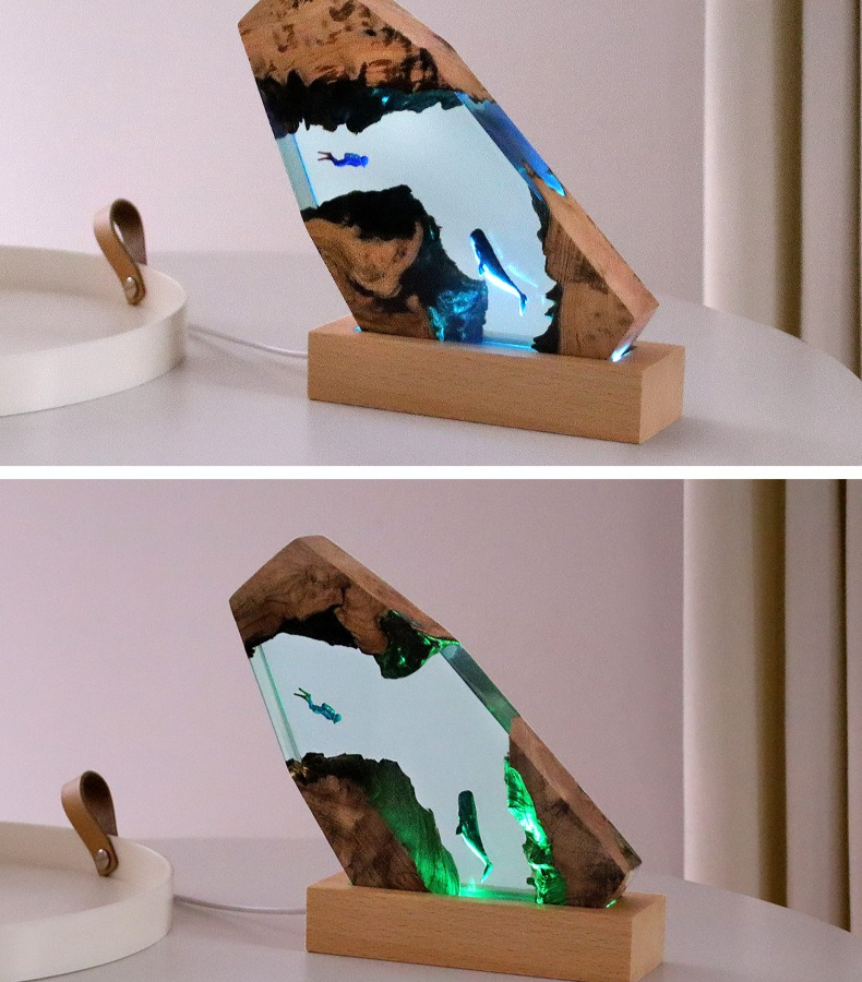 New Underwater Cave Whale Dive - Resin Art Gift For Anniversary บทวิจารณ์และราคา