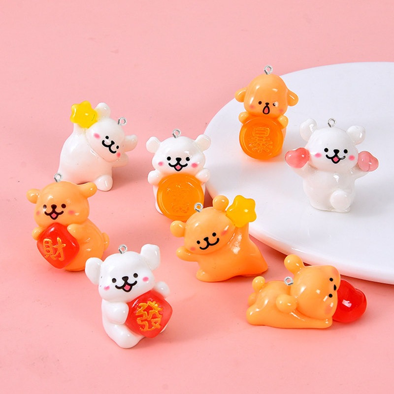 5Pcs Cartoon Dog Resin Charms  - Resin Art Earrings Material บทวิจารณ์และราคา