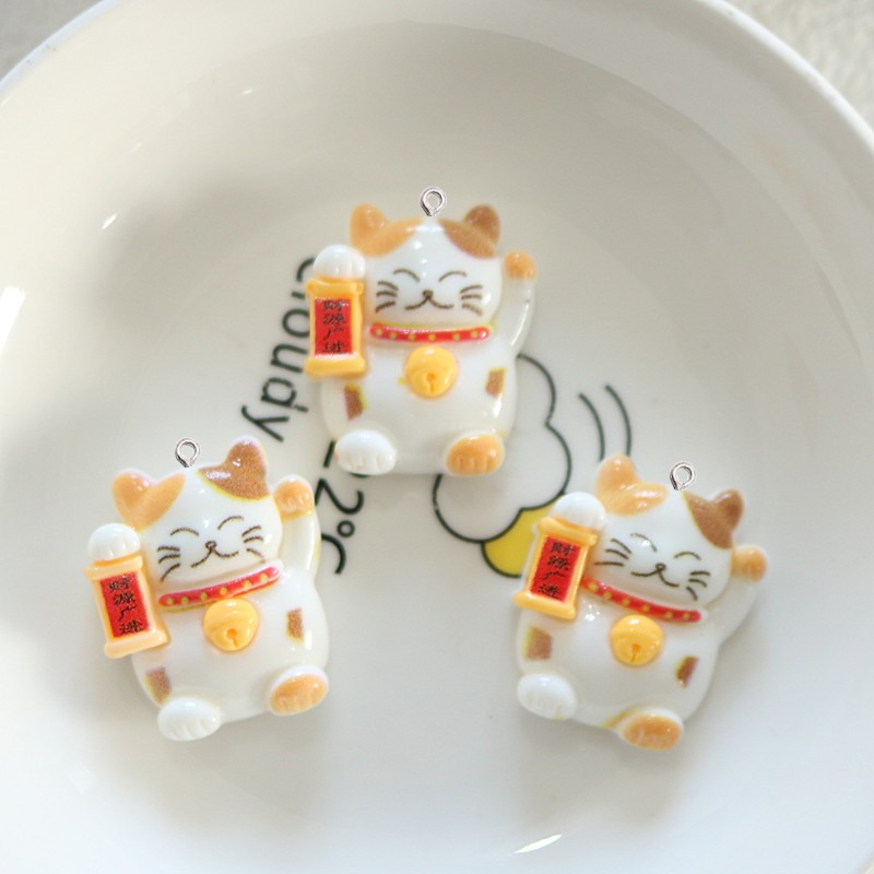 10Pcs Cute Glossy Cat Resin Sm - Resin Art Earrings Material บทวิจารณ์และราคา