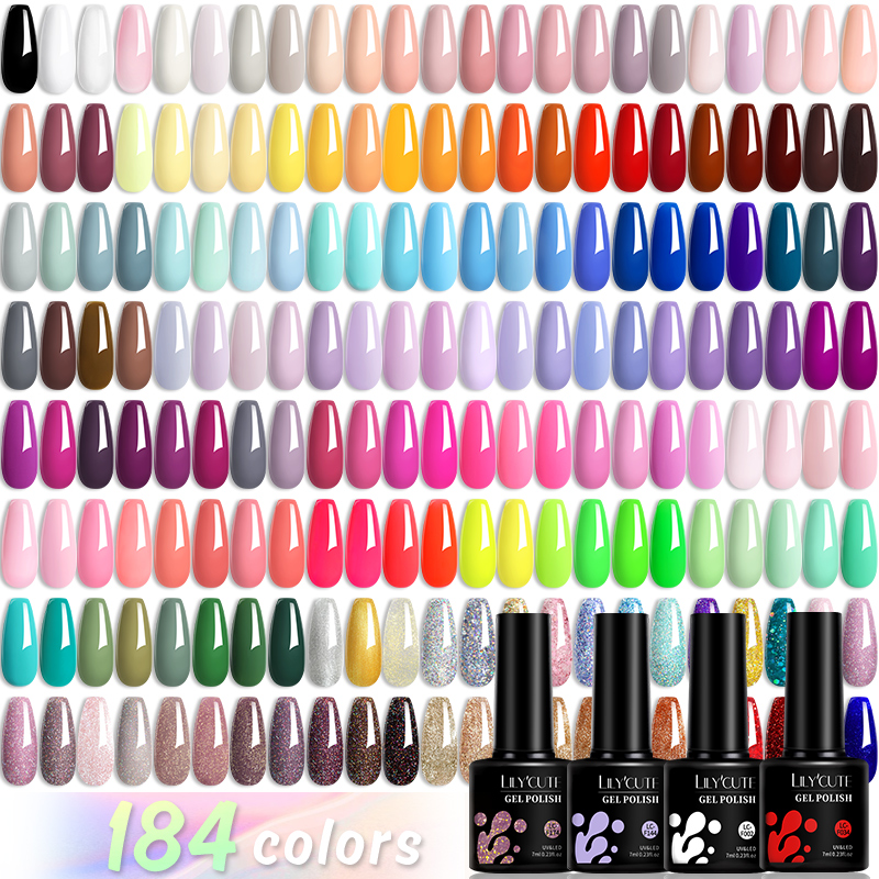 LILYCUTE 184 Colors 7ML Gel Na - Glitter Powder Resin บทวิจารณ์และราคา
