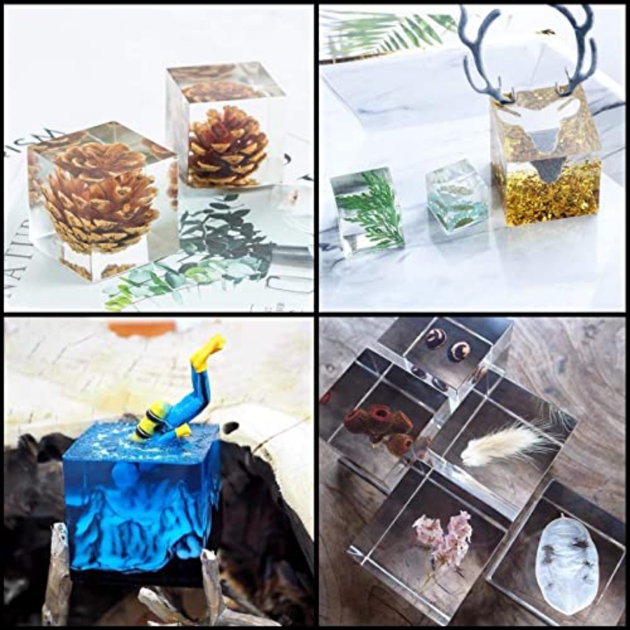 4 Pack Square Resin Molds - 4  - Resin Art Cube บทวิจารณ์และราคา