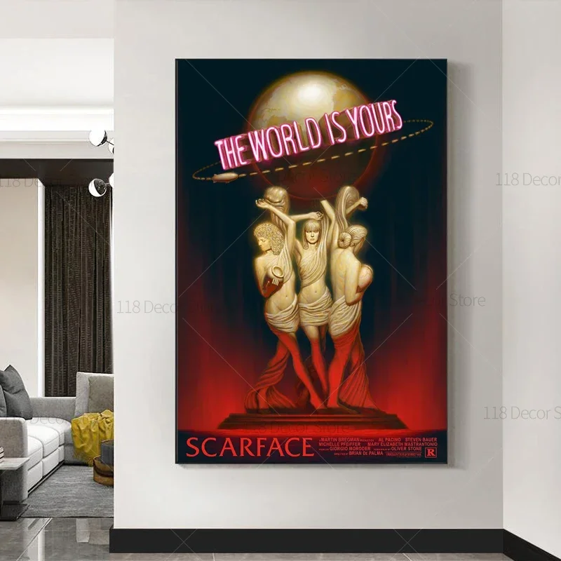 The World Is Yours Scarface Re - Resin Art On Canvas บทวิจารณ์และราคา