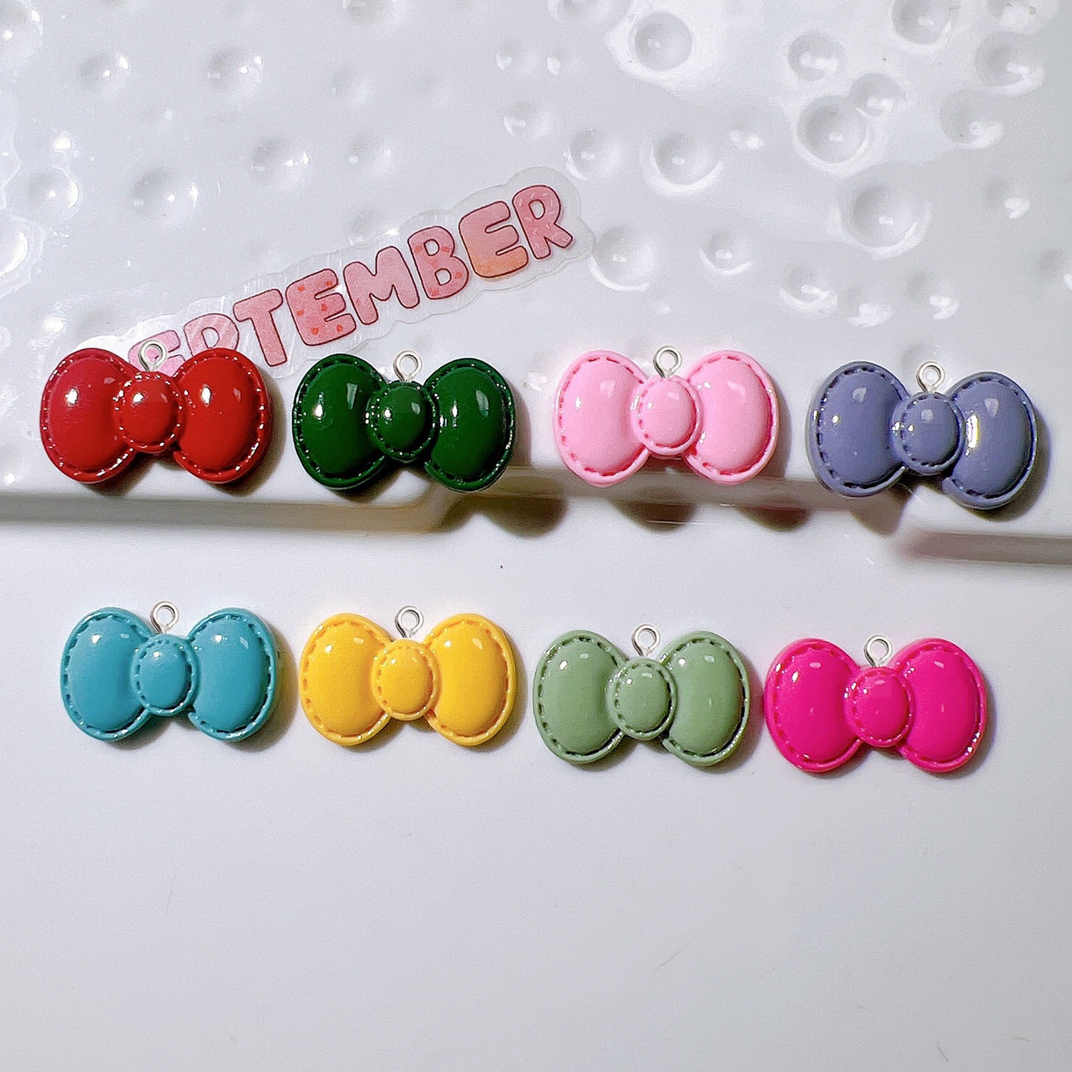 10Pcs Cute Cartoon Bowknot Res - Resin Art Earrings Material บทวิจารณ์และราคา