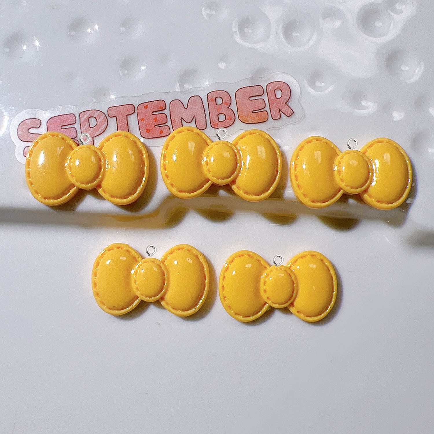 10Pcs Cute Cartoon Bowknot Res - Resin Art Earrings Material บทวิจารณ์และราคา