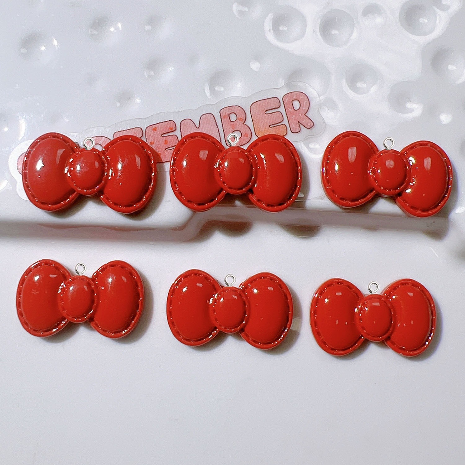 10Pcs Cute Cartoon Bowknot Res - Resin Art Earrings Material บทวิจารณ์และราคา