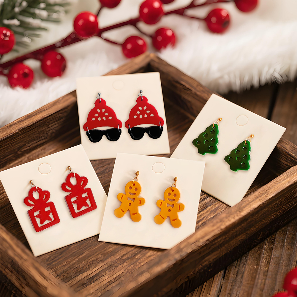 S0236 Christmas Tree Snowflake - Resin Art Earrings Material บทวิจารณ์และราคา